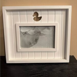 Reed & Barton White Picture Frame with Duck Detail